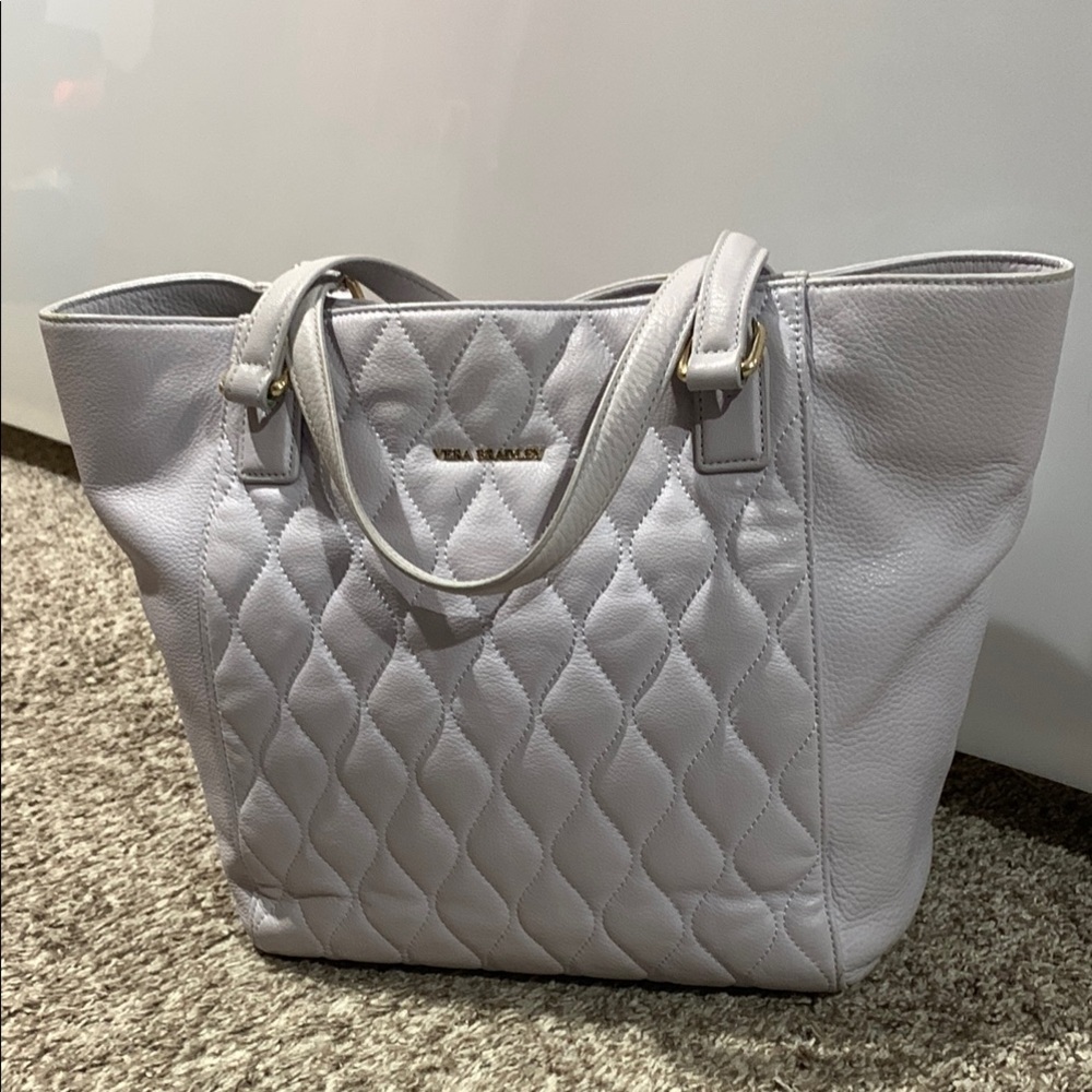 Vera Bradley Gray Quilted Handle Tote Bag